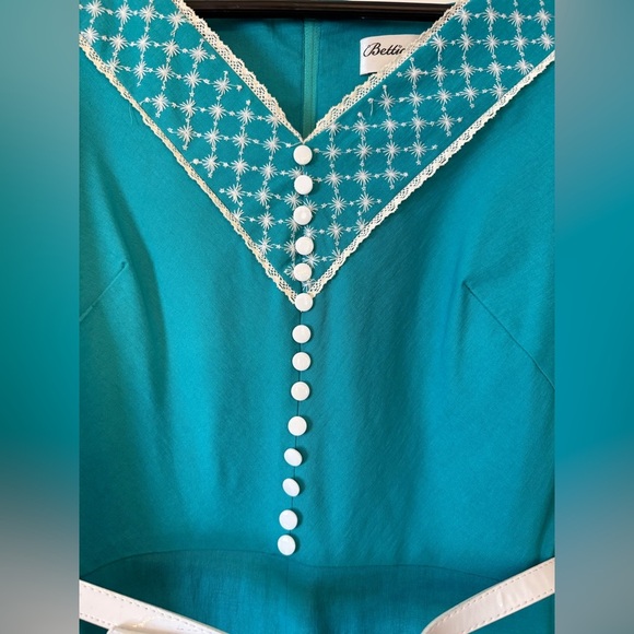 Bettie Page Retro Inspired Pin Up Dress Size Large - Picture 9 of 11